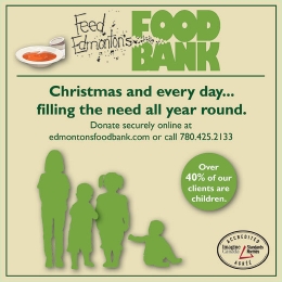 The Edmonton Food Bank collects surplus and food for distribution to people in need in our community, while seeking solutions to the causes of hunger.